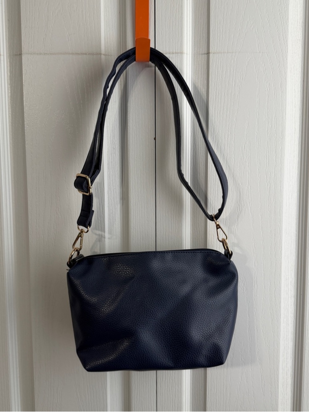 IMO blue faux leather‎ adjustable crossbody